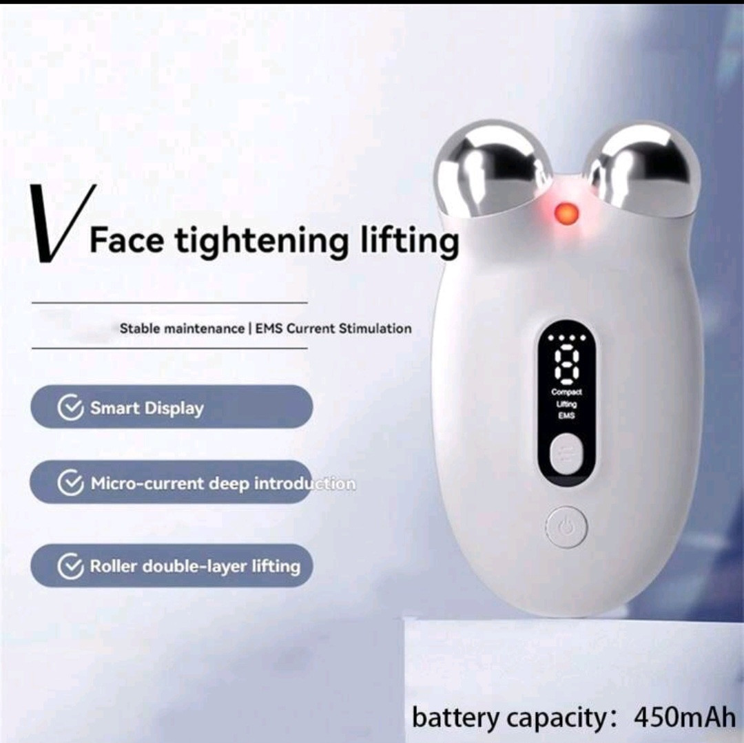 جهاز تدليك الوجه بالكهرباء الحديث بتقنية EMS، آلة رفع الوجه بالتيار الكهربائي الخفيف، مدلك فعال لتجديد البشرة والتخلص من وجه V، بطارية 450 مللي أمبير